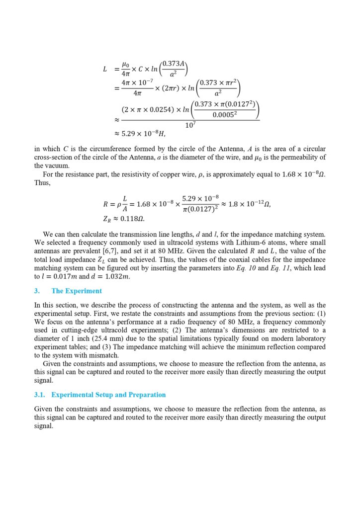 the design of an impedance matching system for a small rf antenna page 0005